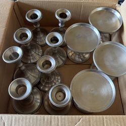 Silver Plated Candle Holders. 