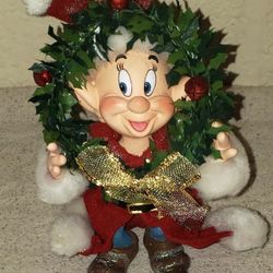 Vintage Disney Dopey With Wreath Holiday/Christmas Ornament