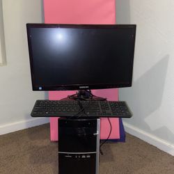 Desktop Computer HP Tower And Samsung Screen 