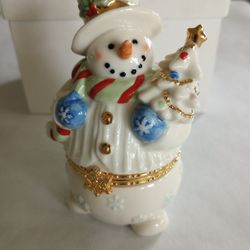 Limoges Porcelain Snowman Box