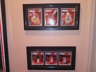 Original NBA2K12 and NBA2K16 Video Game Artwork Covers In Custom Frame