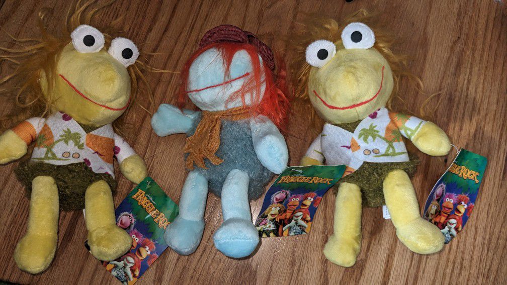 3 New Fraggle Rock Plush Stuffed Animals
