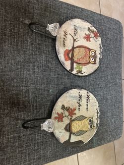 2 Owl Coat Hooks Never Used