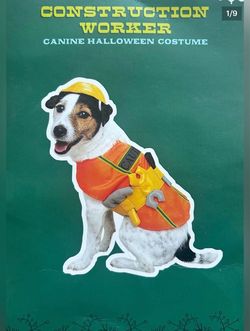 Construction Worker Dog Costume Size Medium