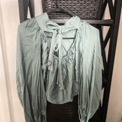 Pretty Green Blouse $1