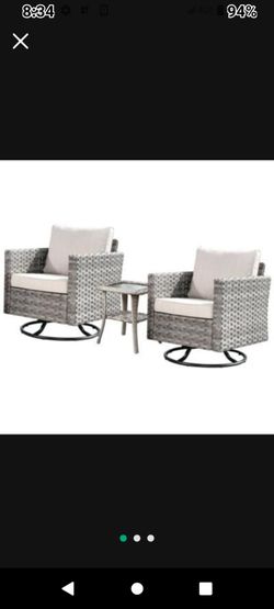 Three Piece Patio Chair Set Patio Rocking Chairs Patio Swivel Rocking Chairs High Quality Brand New In The Box 🆕🆕🆕