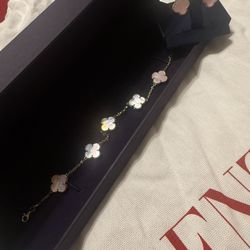 Clover Pink Set Earrings In Bracelet 14k Gold