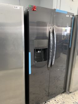 Frigidaire gallery side by side in dark stainless