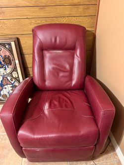 Red leather electric recliner