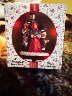 NEW Carolers Singing Christmas Holiday Lamp Ornament Topper