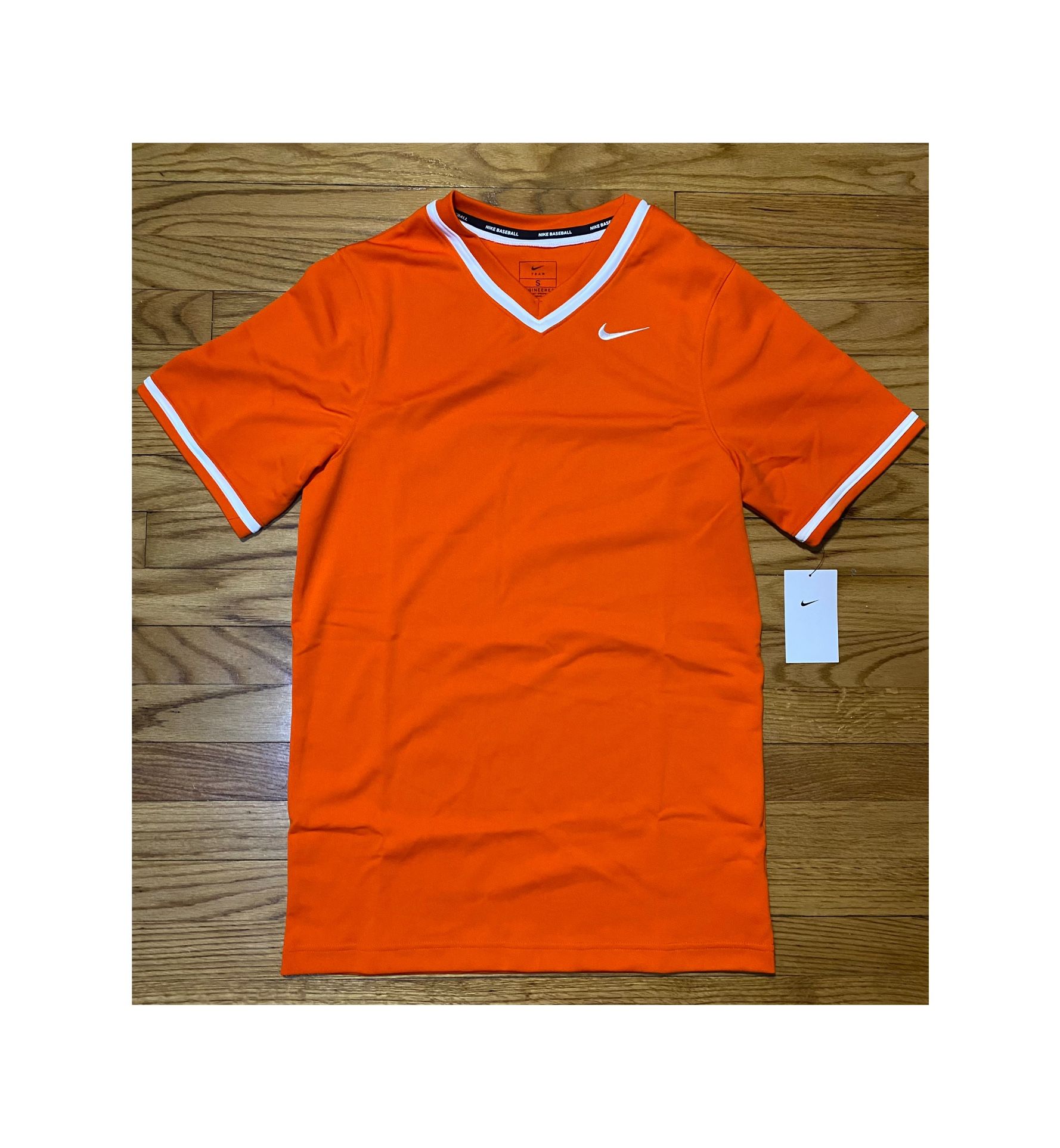 Nike Baseball VAPOR SELECT V-NECK JERSEY Orange Men’s Size S New!
