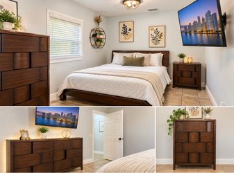 Five piece bedroom set with mattress. Practically brand new.