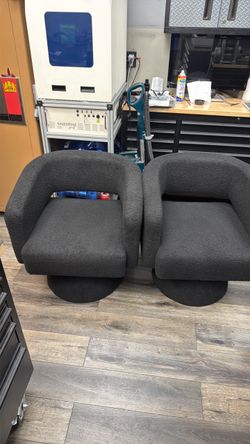 2 chairs black teddy bear fur