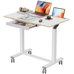 TODAY'S SPECIAL!!! $75: Mobile Standing Desk, 35inch Small Rolling Table with Drawer
