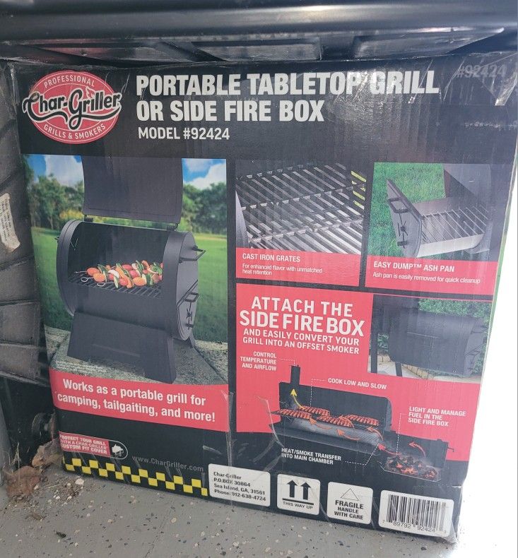 Char Griller Table Top Grill/Side Firebox