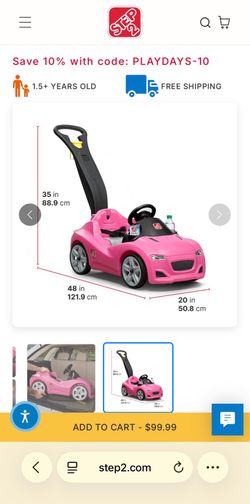 Step 2 toddler car pink