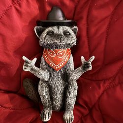 Raccoon Cowboy Mini Figurine Statue
