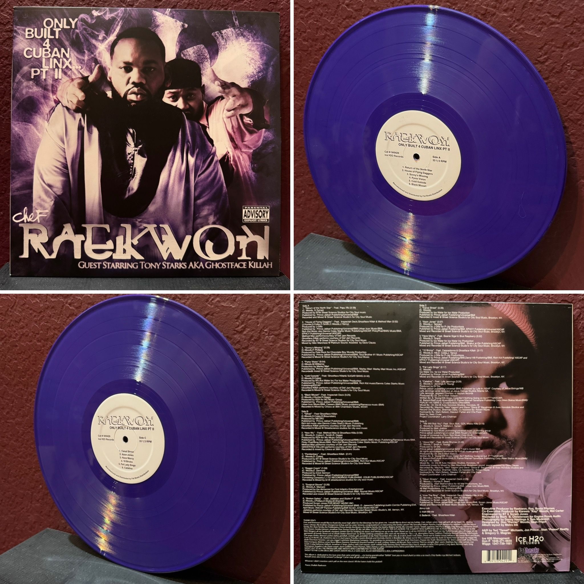Raekwon Only Built 4 Cuban Linx Pt II Opaque Purple 2 LP Vinyl Wu Tang LIKE NEW!