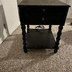 Black Nightstand with power port 