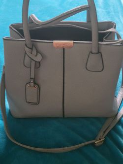 Faux Gray Leather Handbag