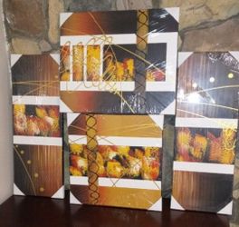 Set Of 4 Abstract Prints- Still In Plastic 