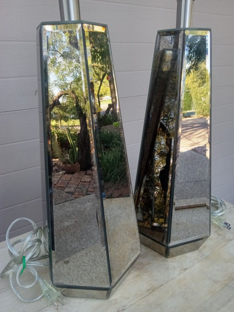 Smokey Mirror Lamps (2)