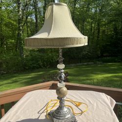 Fancy Silver Light Stone Pewter Elegant Table Lamp