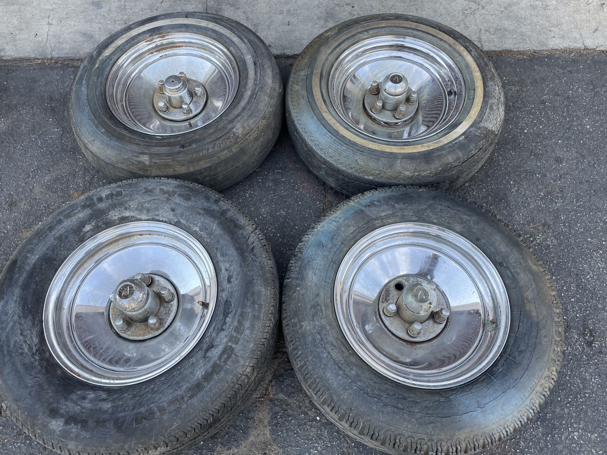 14x6 inch Appliance chrome rims 5 on 4.75 chevy, buick, pontiac, olds