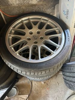 Porsche turbo 20” rims and Pirelli tires.