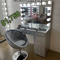 Impressions Vanity With Bluetooth Mirror And Chair Brand New