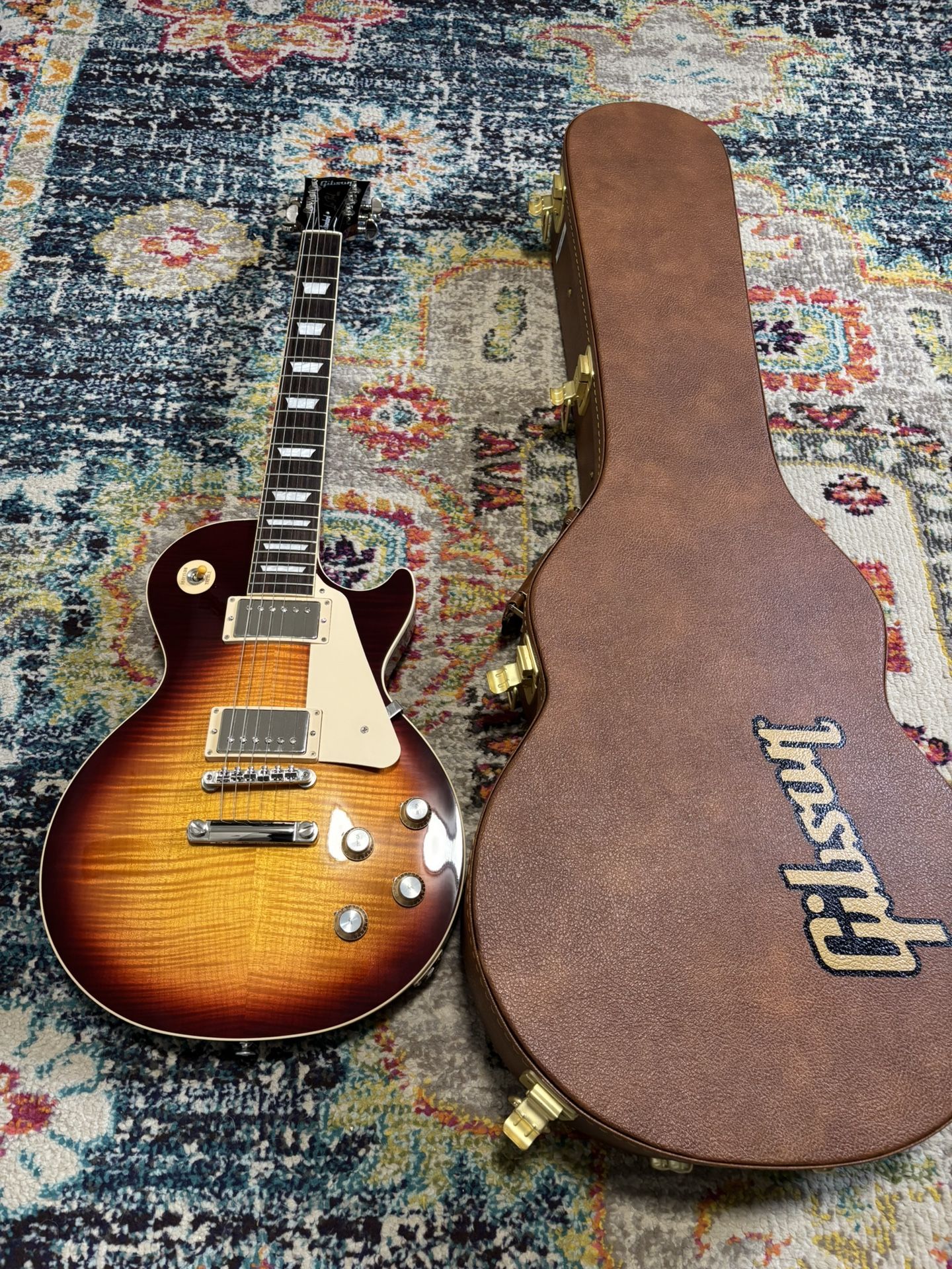 2023 Gibson Les Paul Standard Guitar AAA Top Iced Tea Burst - 8 lbs