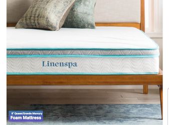  Spring and Memory Foam Hybrid Mattress 
-Innerspring  QUEEN/GRANDE 8" LINENSPA