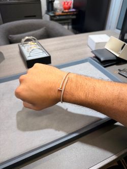 Cartier full iced bracelet Size 20 fits a 6'3 guy 18k w box vs diamonds