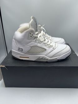 🔥 Air Jordan 5 Retro White Metallic Silver 2015  📏 Size 10.5 Men’s