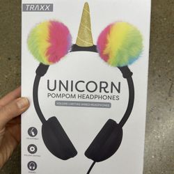 NWT Unicorn Pompom headphones 
