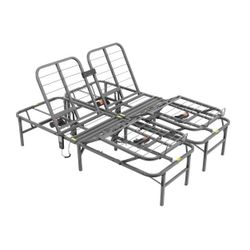 Pragmatic Adjustable Head and Foot Bed Base Gray, Full