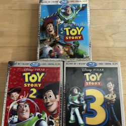 Toy Story—1+2+3—3D Blu-rays Discs Only (See All Pictures)