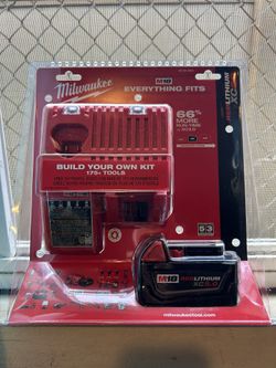Milwaukee M18 18-Volt Lithium-lon XC Starter Kit with One 5.0Ah Battery and Charger $95