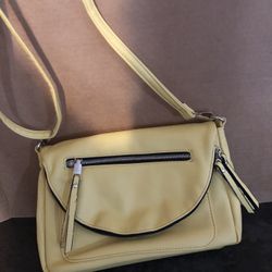 Yellow Zipper Flap Purse, Crossbody Purse,  