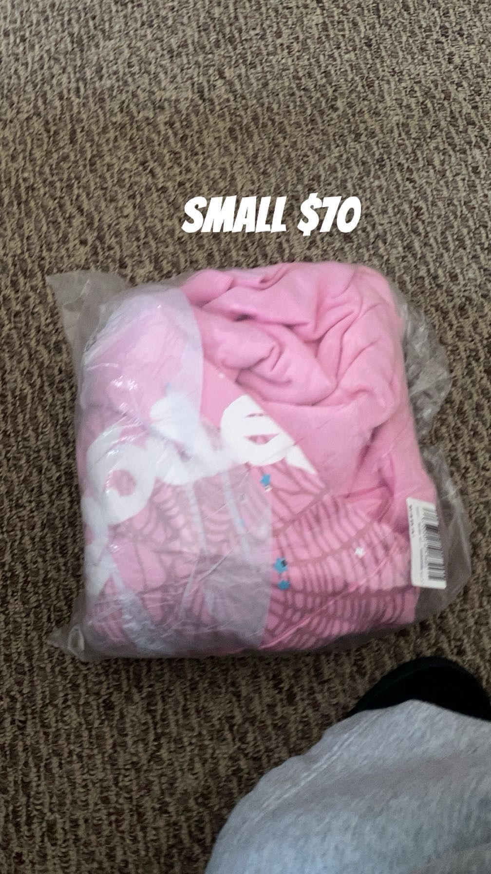Pink Sp5der Hoodie Small