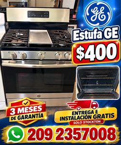 GE Stainless Steel Gas Range with Griddle