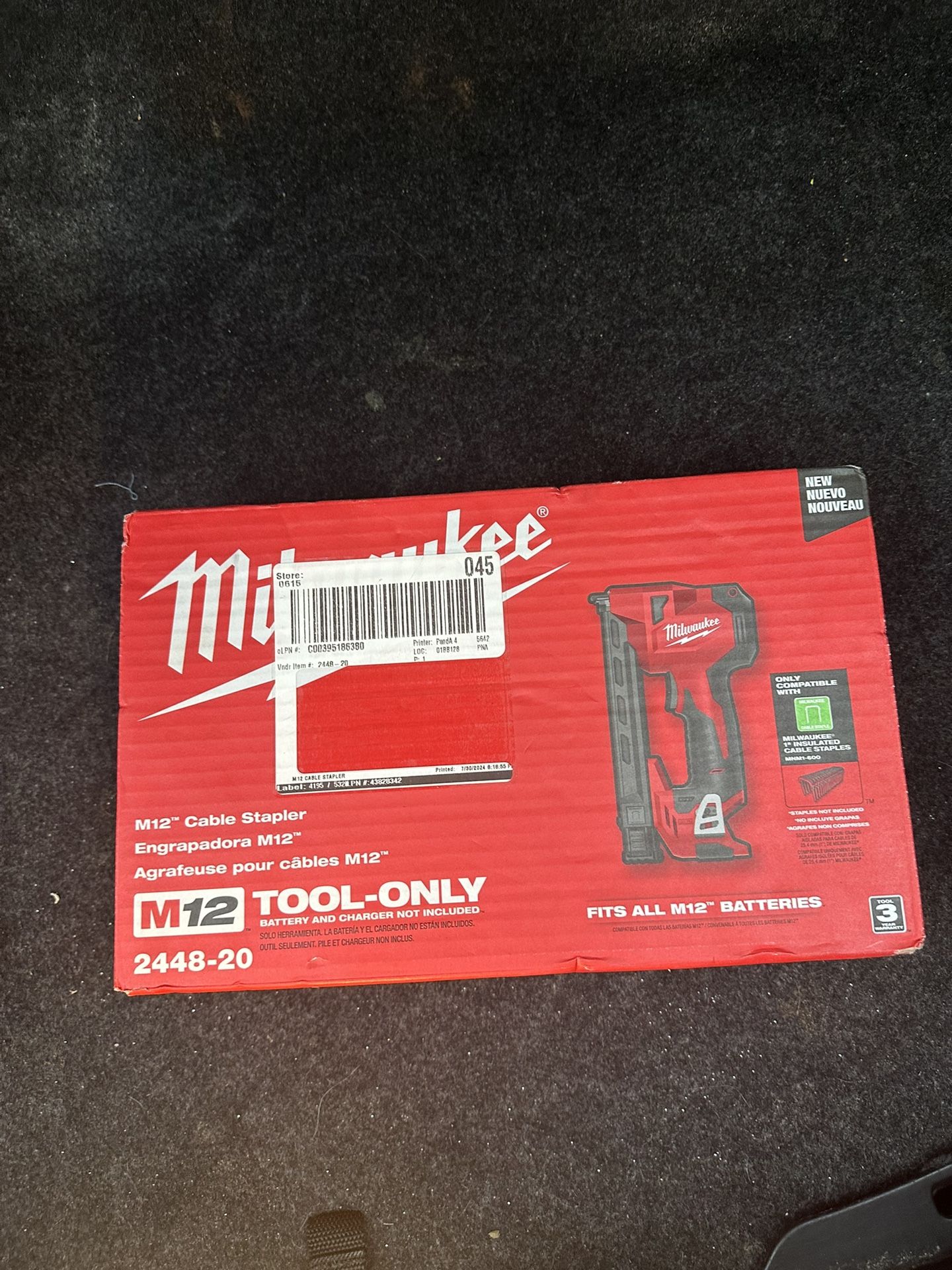 M12 12-Volt Lithium-Ion Cordless Cable Stapler (Tool-Only)