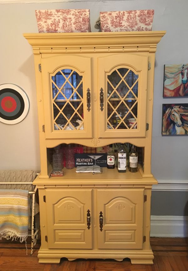 Antique Hutch Mustard Yellow Best Offer For Sale In Brooklyn