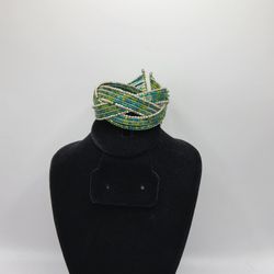Green Beaded Womens Bracelet 