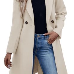 Pea Trench Coats Notched Lapel Double Breasted Buss. Casual Jackets Outerwear size but fits like Medium  Retails for $79 plus tax  Pick