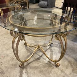 Regency Gilt Round Glass Top Table
