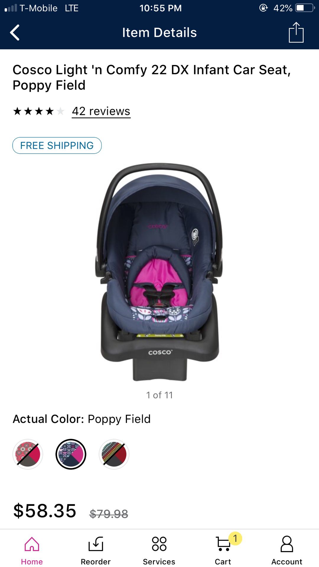 Cosco car seat and stroller both.