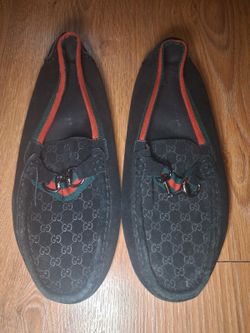 Gucci Loafers Shoes Mens Size 8.5 Black Multicolor Slip On