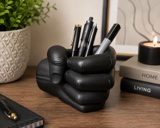 Modern Abstract Black Hand Pen Holder