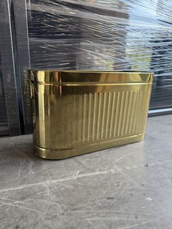 Metal Decorative Bin/Container - Gold Tone